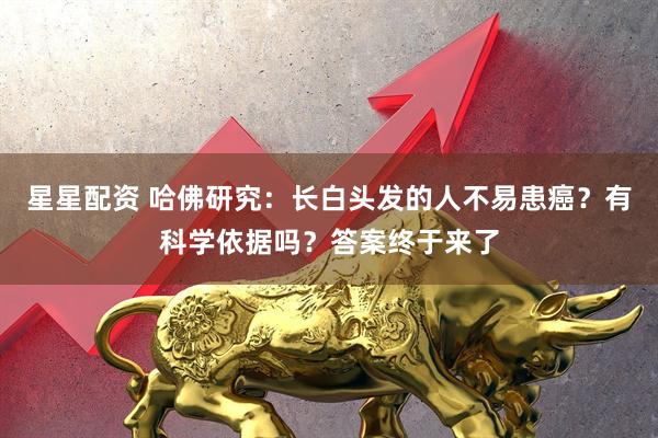 星星配资 哈佛研究：长白头发的人不易患癌？有科学依据吗？答案终于来了
